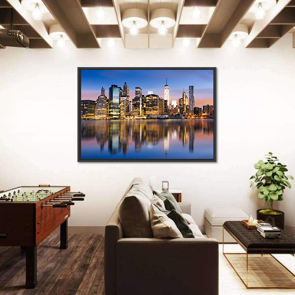 Sunrise Over Manhattan Canvas Wall Art