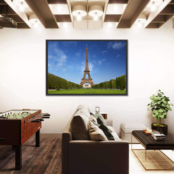 Eiffel Tower in Paris on a Sunny Spring Day Canvas Wall Art