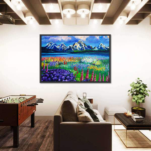 Spring Mountain Lake Canvas Wall Art