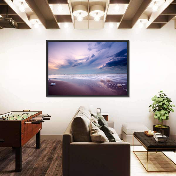 Ocean At Night Canvas Wall Art