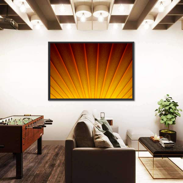 Golden Sunburst Abstract Canvas Wall Art
