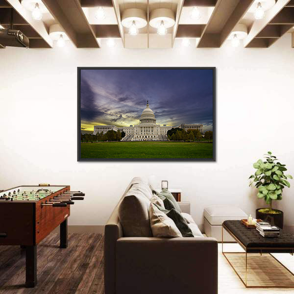 United States Capitol at Sunset Washington Dc Canvas Wall Art