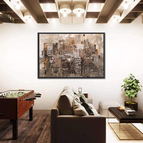 Old House Bricks Pattern Canvas Wall Art