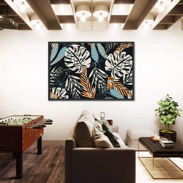 Tropical Jungle Pattern Canvas Wall Art
