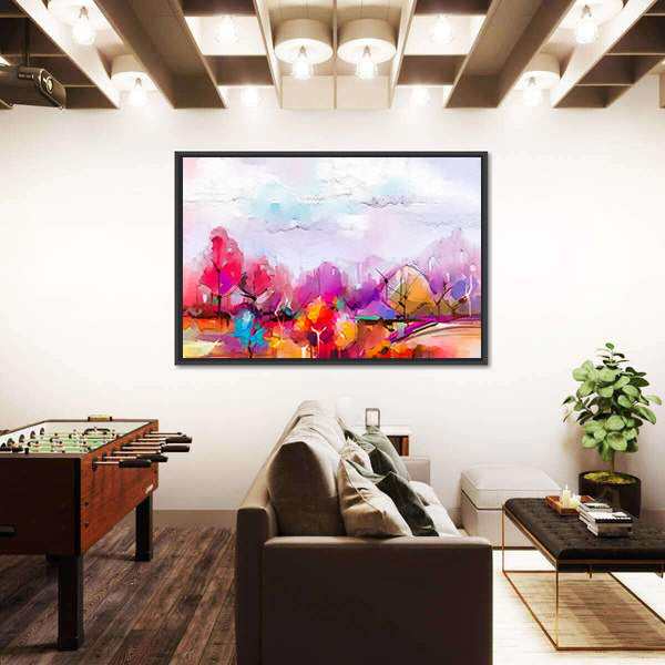 Oil-painted Abstract Trees Canvas Wall Art