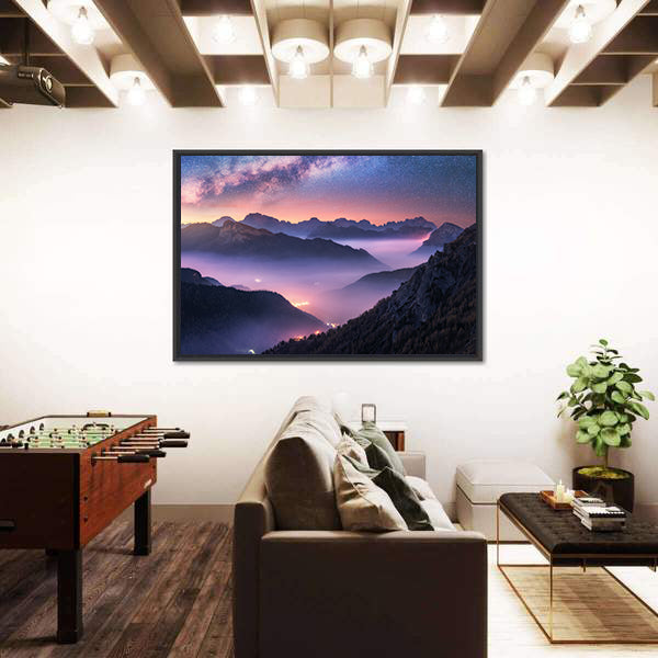 Milky Way Over Passo Giau, Dolomites Canvas Wall Art