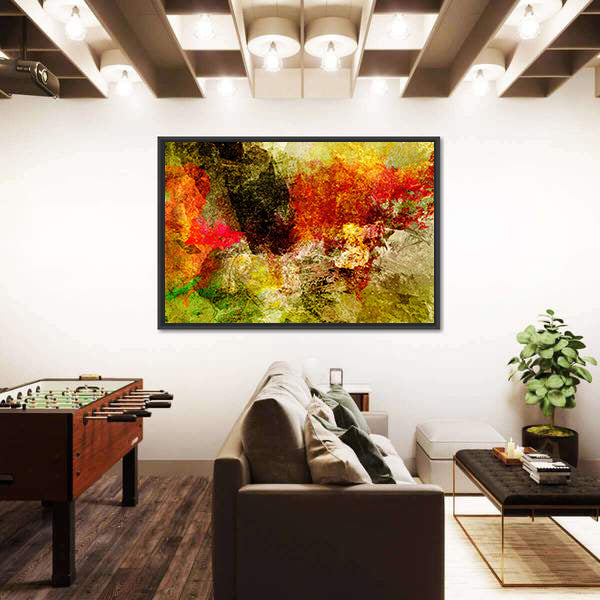Acrylic Abstract with Central Dark Mass Canvas Wall Art