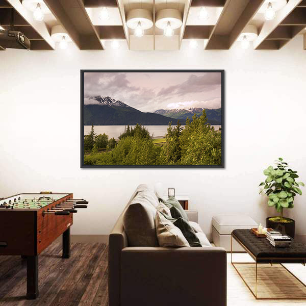 Mountain Lake In Alaska Canvas Wall Art