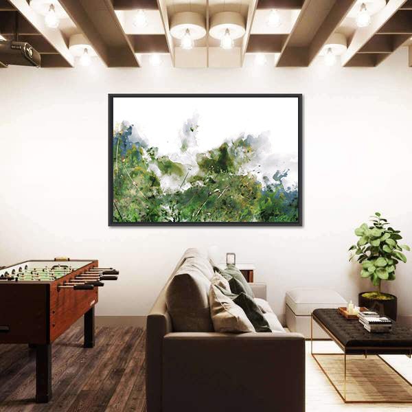 Wild Jungle Watercolor Texture Canvas Wall Art