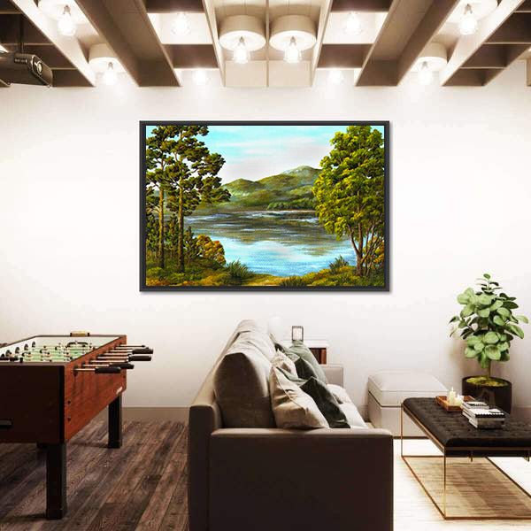 Autumn Mountain Lake Canvas Wall Art