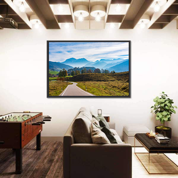 Winding Road in the Bavarian Alps Canvas Wall Art