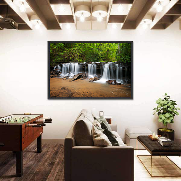 Peaceful Forest Waterfalls Canvas Wall Art