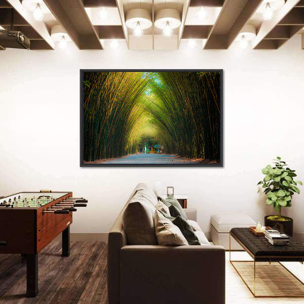 Tunnel Bamboo Trees In Thailand Canvas Wall Art