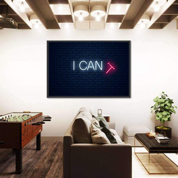 Motivation Quote With Falling T Letter Canvas Wall Art