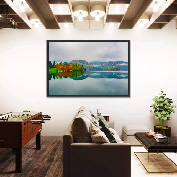 Autumn at Bled Lake, Slovenia Canvas Wall Art