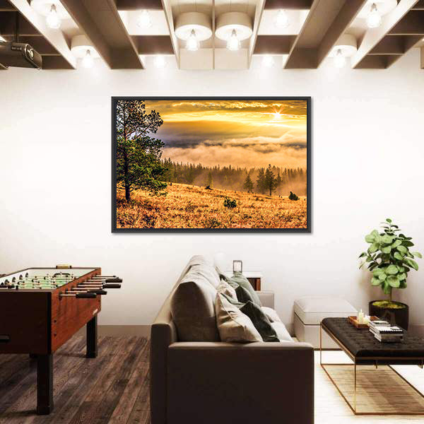 Ural Taiga Hills At Dawn In Bashkortostan Canvas Wall Art