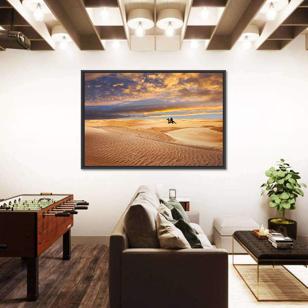 Sahara Desert At Sunrise In Tunisia Canvas Wall Art