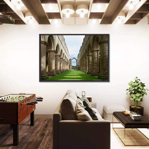 Ruins of Fountains Abbey Canvas Wall Art
