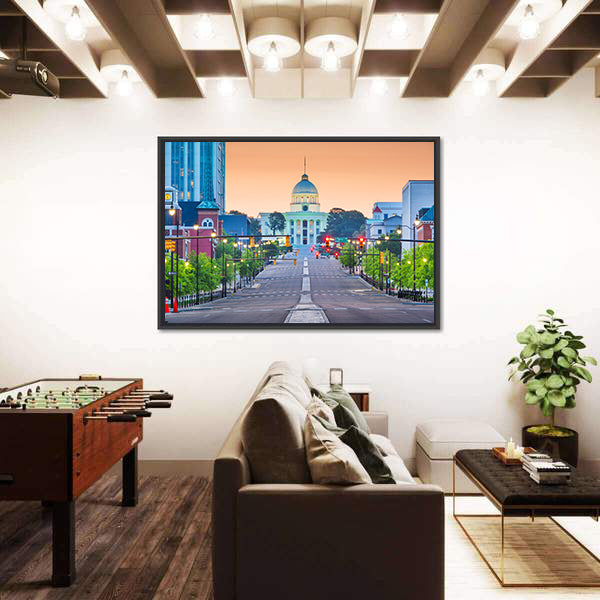 Montgomery State Capitol at Dawn Canvas Wall Art