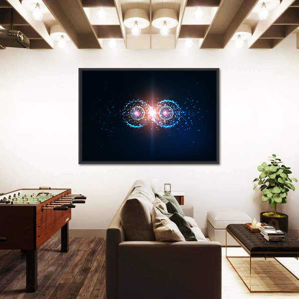 Futuristic Blue Infinity Symbol Canvas Wall Art