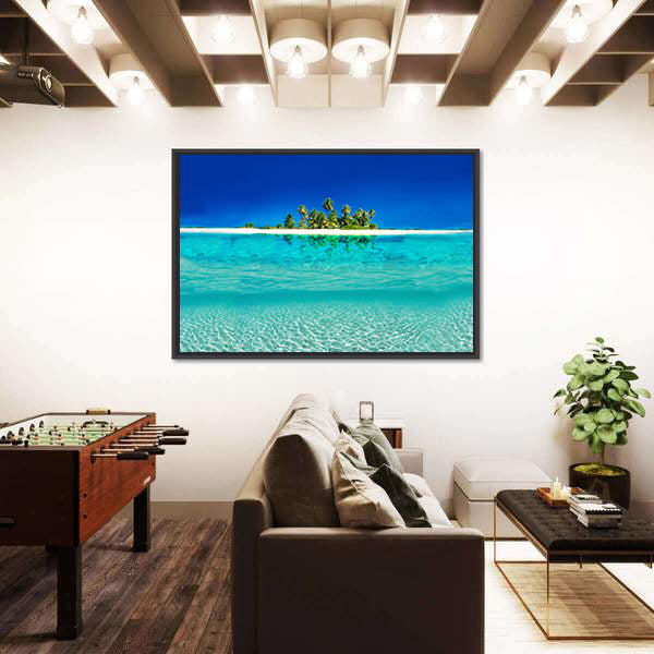Tropical Island Reflection on the Sea Canvas Wall Art