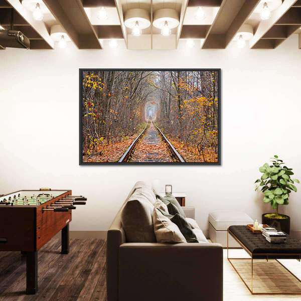 Tunnel of Love in Late Autumn Canvas Wall Art