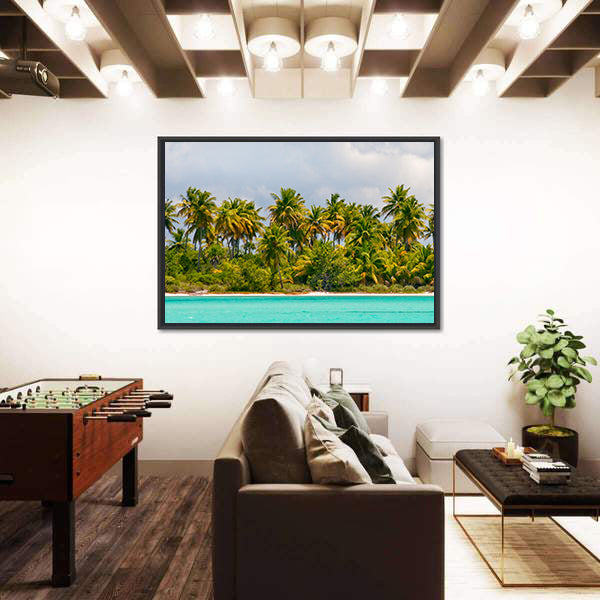 Tropical Palm Trees Island Canvas Wall Art
