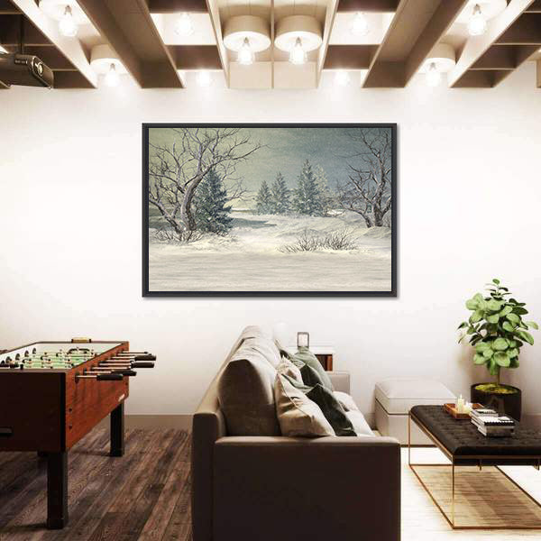 Serene Winter Forest Canvas Wall Art