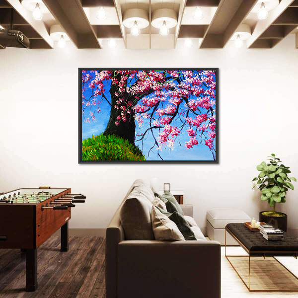 Impasto Cherry Blossom Tree Painting Canvas Wall Art