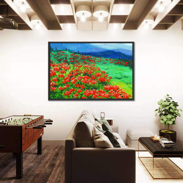 Oil Painted Wildflower Field Canvas Wall Art