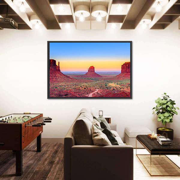 Sunset At Monument Valley In USA Canvas Wall Art