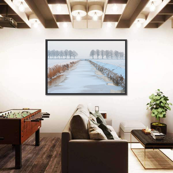 Winter Landscape In Holland Canvas Wall Art