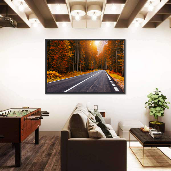 Asphalt Roads In Italian Alps In South Tyrol Canvas Wall Art