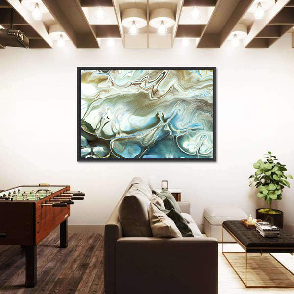 Acrylic Marble Texture with Gold Accents Canvas Wall Art