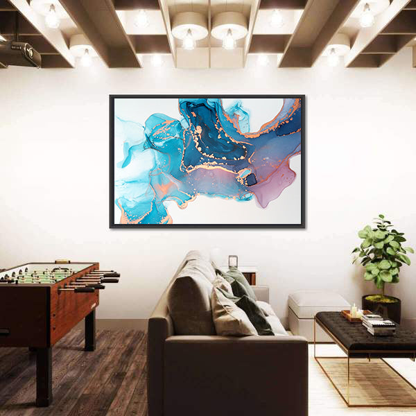 Waterfall Of Fluid Inks Canvas Wall Art