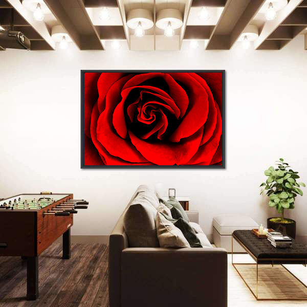 Closeup Of A Red Rose Canvas Wall Art