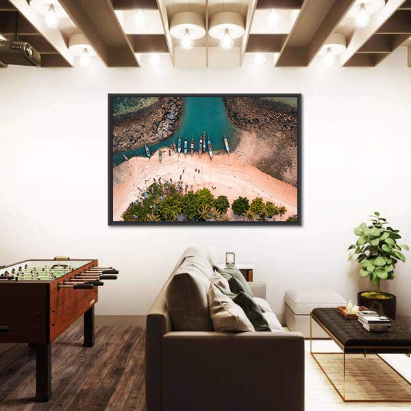 Aerial View Of Fisherman Village In The Island Of Koh Samui, Thailand Canvas Wall Art