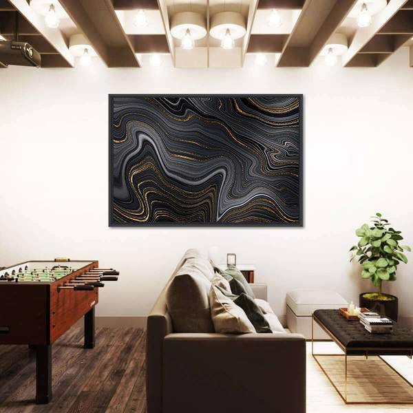 Golden Veins Texture Canvas Wall Art