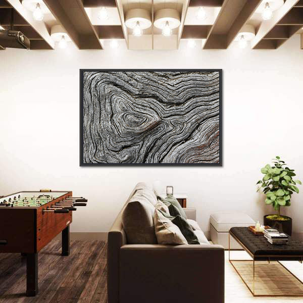Weathered Wood Grain Macro Canvas Wall Art