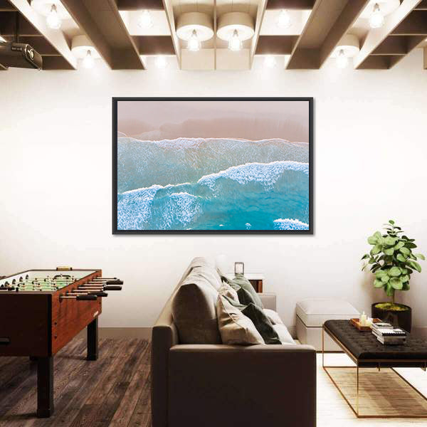 Ocean Beach From Top Canvas Wall Art