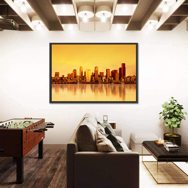 Seattle Skyline at Sunset Canvas Wall Art