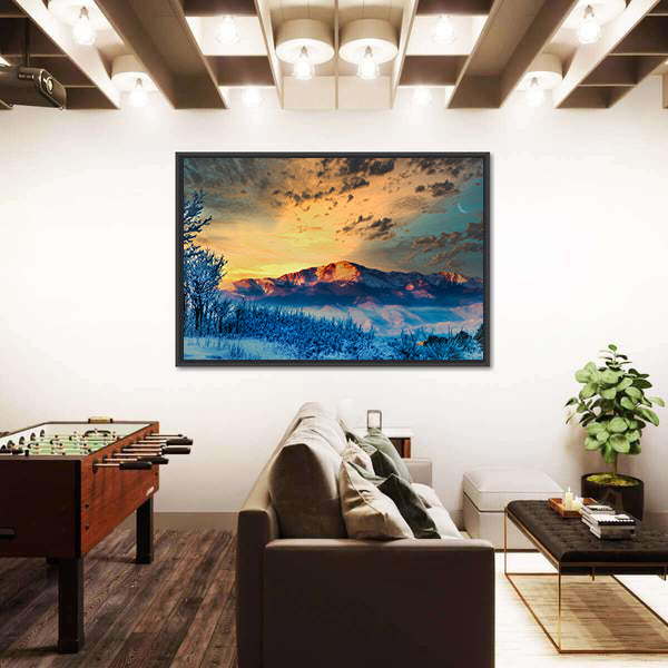 Pikes Peak At Dawn Canvas Wall Art