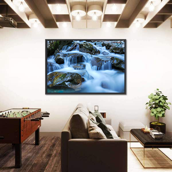 River Through Mossy Stones in Cadore Canvas Wall Art
