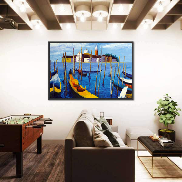 Venetian Gondolas Oil Painting Canvas Wall Art
