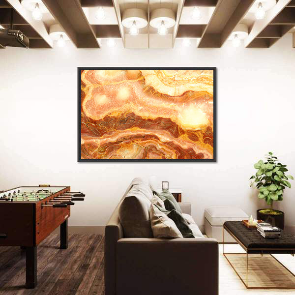 Amber Onyx Marble Layers Canvas Wall Art