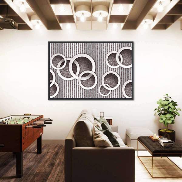 3D Circles Illustration Canvas Wall Art