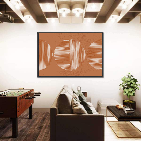 Minimalist Terracotta Geometric Circles Canvas Wall Art