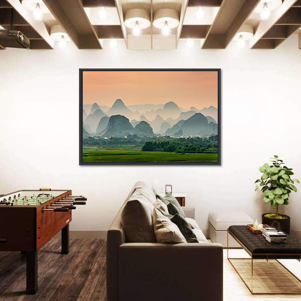 Karst Mountain In Guilin China Canvas Wall Art