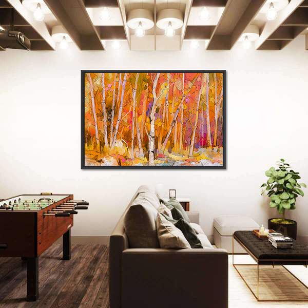 Colorful Aspen Trees Canvas Wall Art