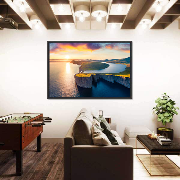 Sorvagsvatn Lake In Vagar Faroe Islands Canvas Wall Art